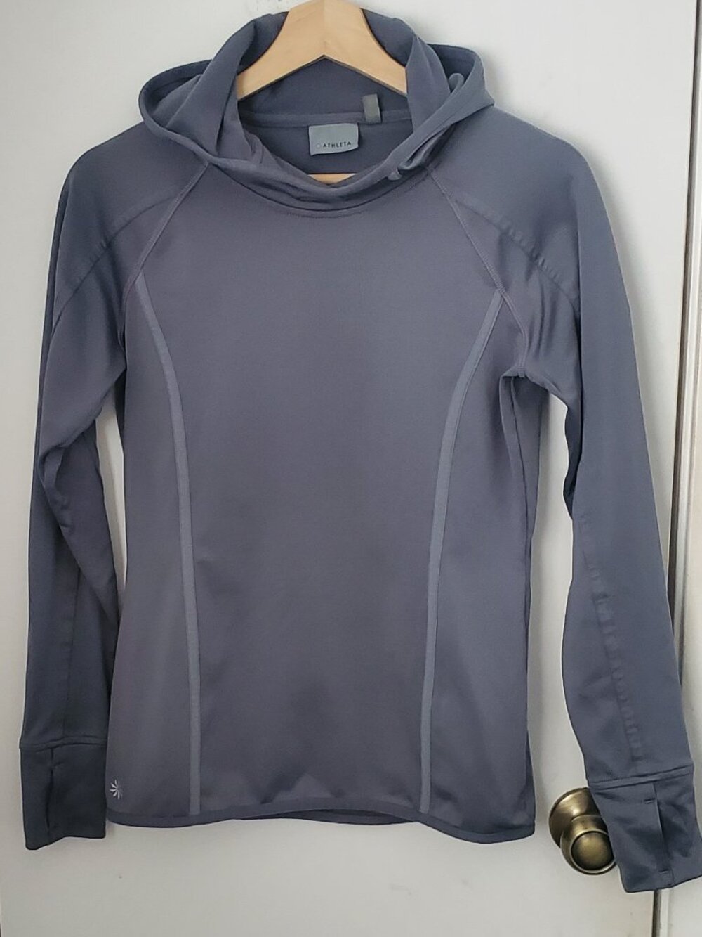 Athleta Plush Tech Pullover Hoodie Gray Women's Size XS